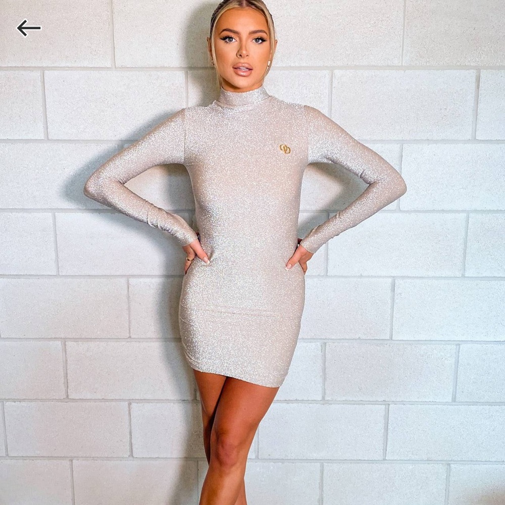 ODolls high neck bodycon shimmer dress - Gold